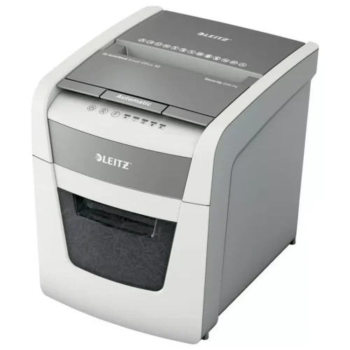Leitz - Aktenvernichter IQ AF 80352000 Small Office 50, P-4, 20lt, Weiss Bunt