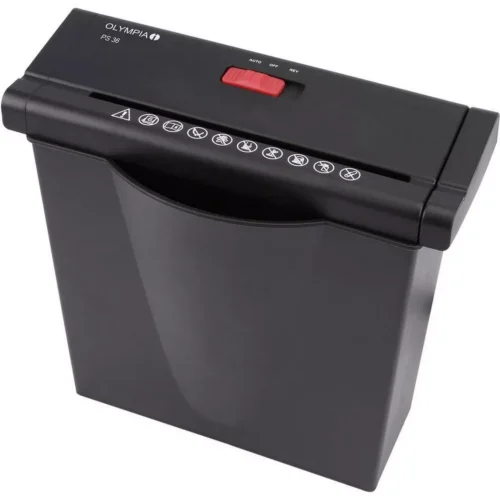 Olympia - Aktenvernichter PS 36 Streifenschnitt 6 mm 7 l, Schwarz