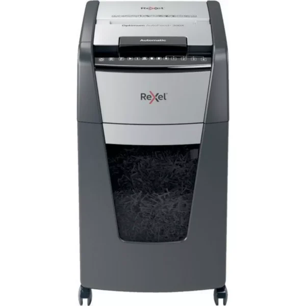 Rexel - Aktenvernichter Optimum AF+ 2020300XCH 300X, P-4, 60lt, Schwarz